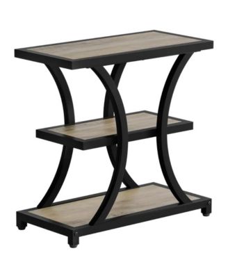 3-Tier End Table with Geometric Design for Living Room