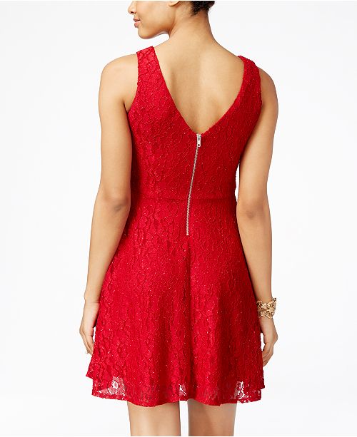 Speechless Juniors' Glittered Lace Dress, Created for Macy's Dresses