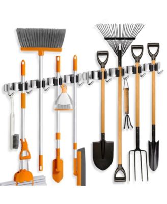 Broom Holder Wall Mount Mop Hanger Organizer Stainless Steel