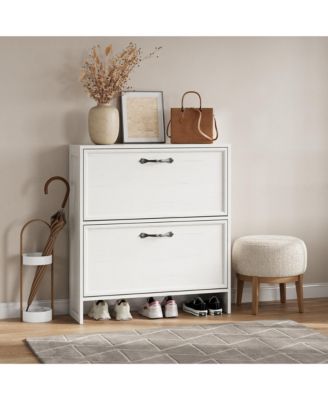 Shoe Cabinet with 2 Flip Drawers, Freestanding Shoes Rack for Entryway Hallway