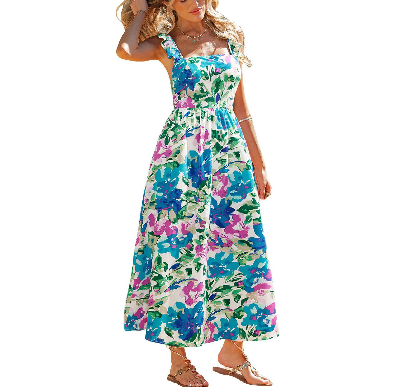 Women's Sun Petal Floral Maxi Beach Dress