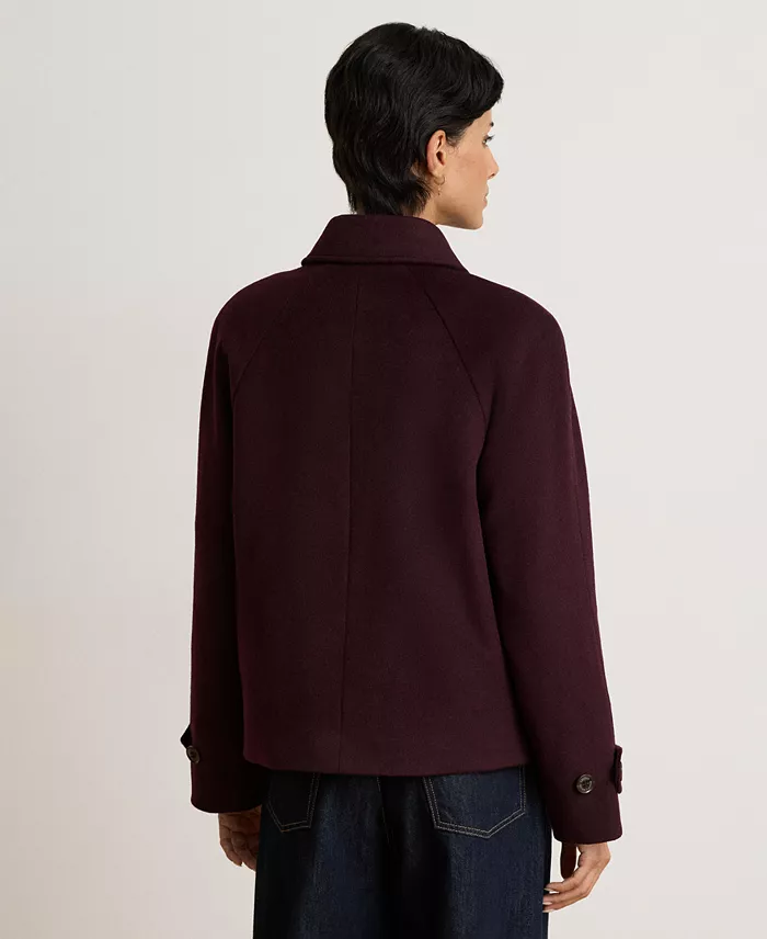 Women's Short Double Breasted Wool Coat - thumbnail 10