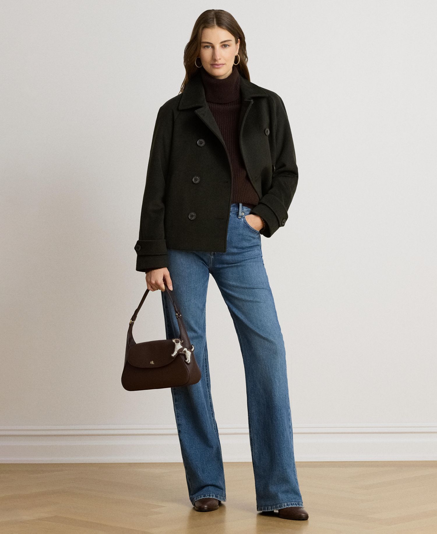 Women's Short Double Breasted Wool Coat
