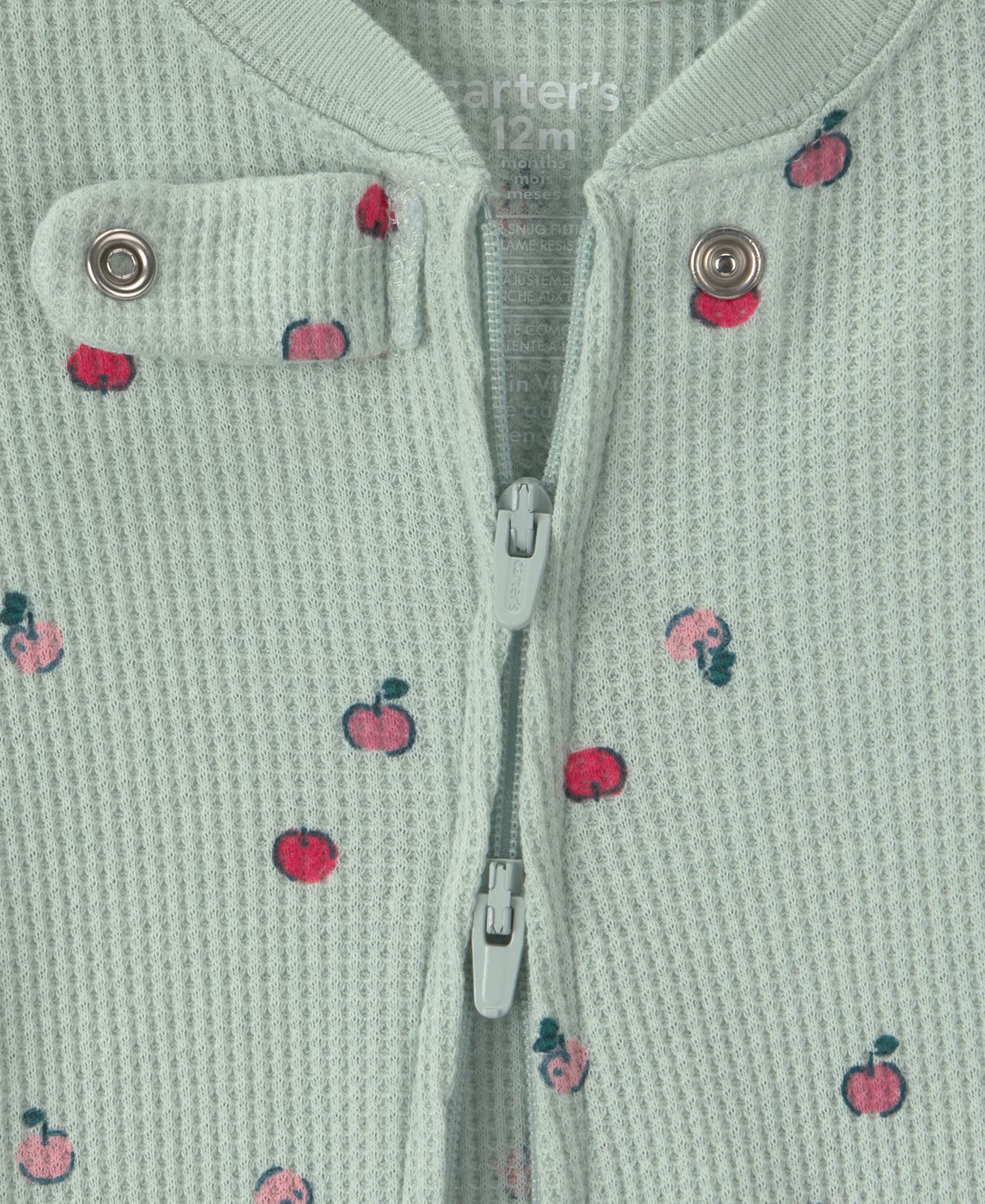 Baby Girls' Apple Thermal Long-Sleeve Footed Pajama