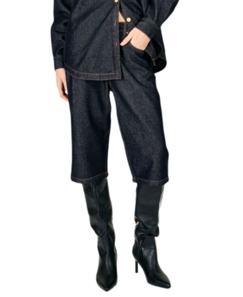 Женские шорты Line & Dot Roxie Mid-Low Jorts, цвет: Индиго