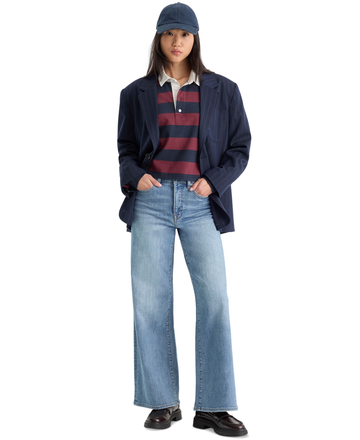 Women's High-Rise Palazzo Ankle Jeans