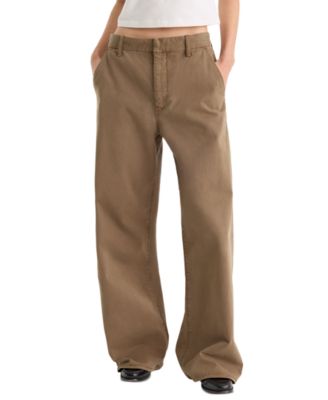 Women's Low Slung Slouchy Straight-Leg Baggy Trouser