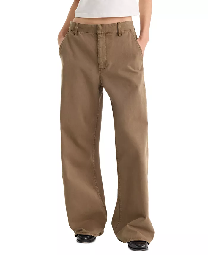 Women's Low Slung Slouchy Straight-Leg Baggy Trouser