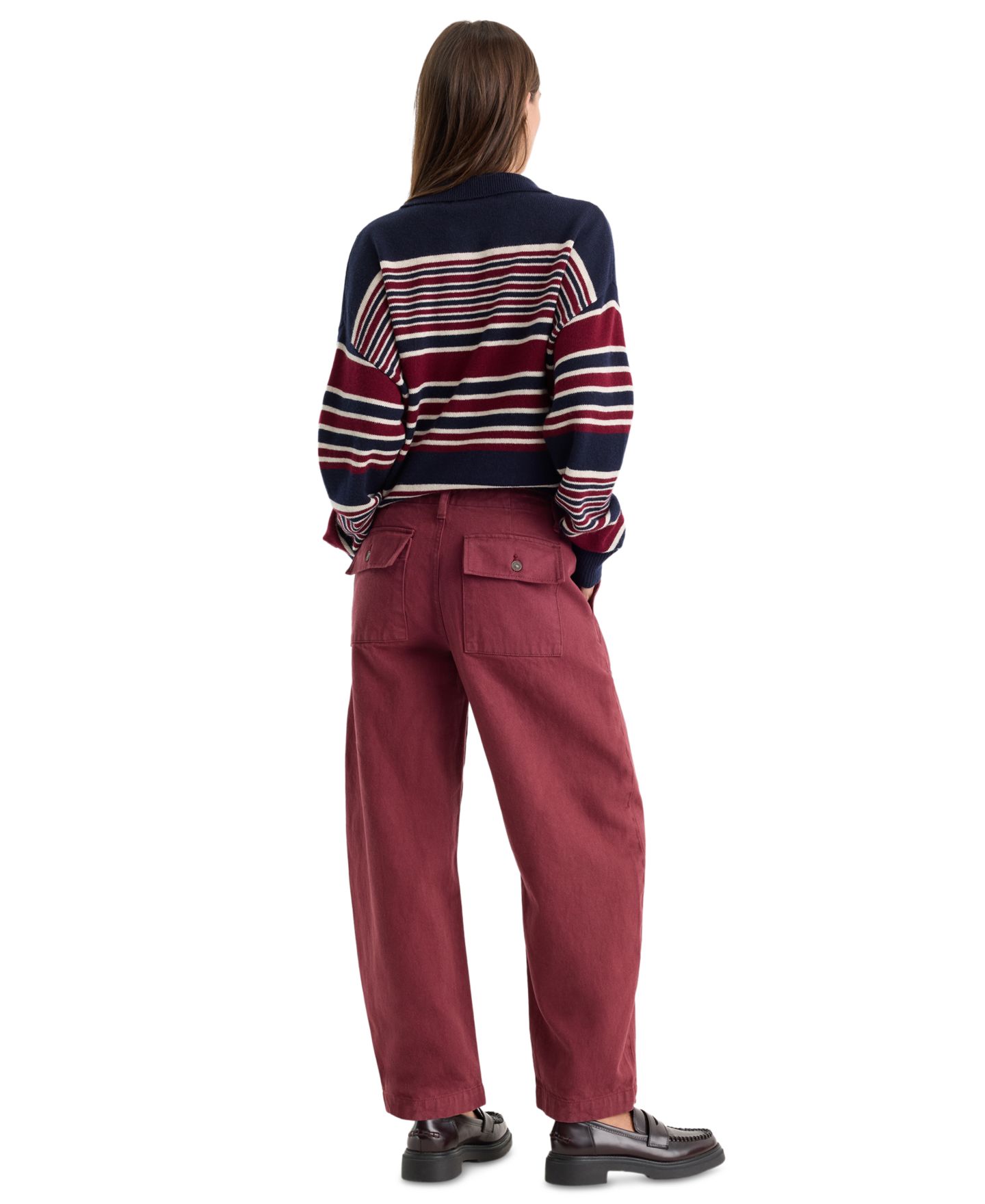 Женские джинсы Good American Vintage Mid-Rise Barrel Ankle, цвет: Ягодный чёрный — фото 4