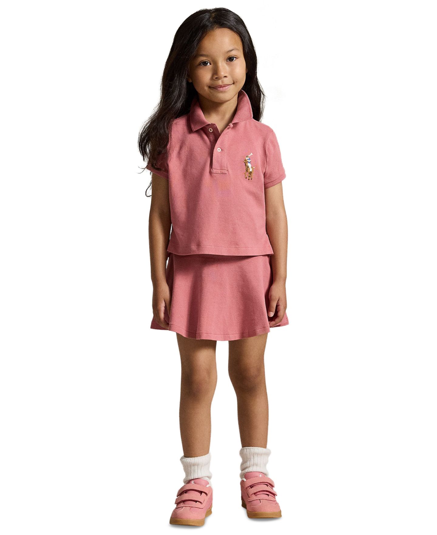 Детская рубашка-поло Polo Ralph Lauren Boxy Big Pony с коротким рукавом, 2T-6X, цвет: Холщовый розовый — фото 2