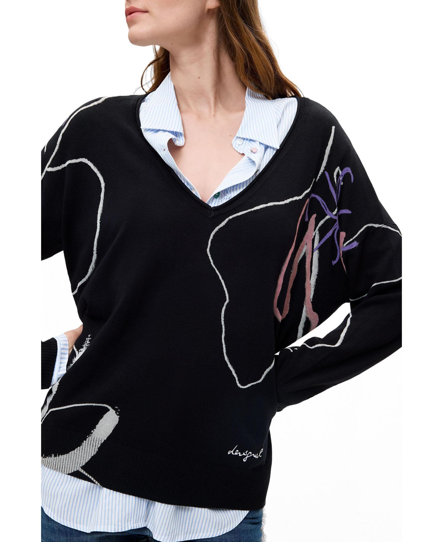Women's Thin printed sweater