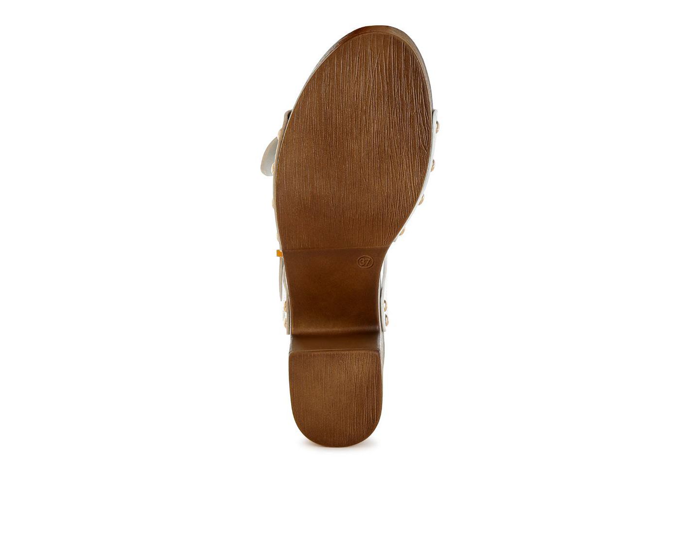 Женские сандалии Rag & Co Ompasa Genuine Leather Clog, цвет: Белый кожаный — фото 8