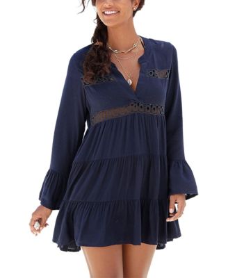 Women's Flowy Flared Sleeve Dress