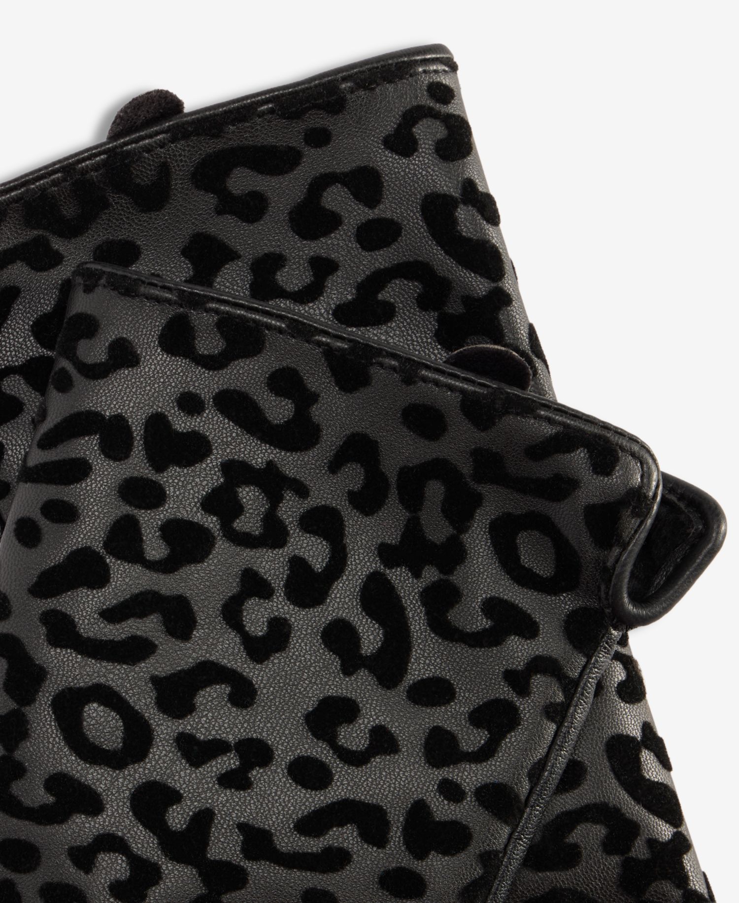 Women's Leopard-Print Flocked Gloves