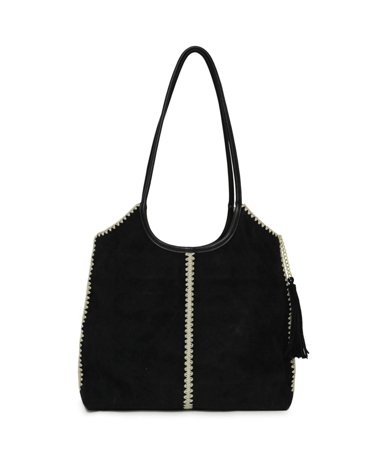 Женская сумка Belle & Bloom Back To Friends Suede Shopper, цвет: Чёрный — фото 4