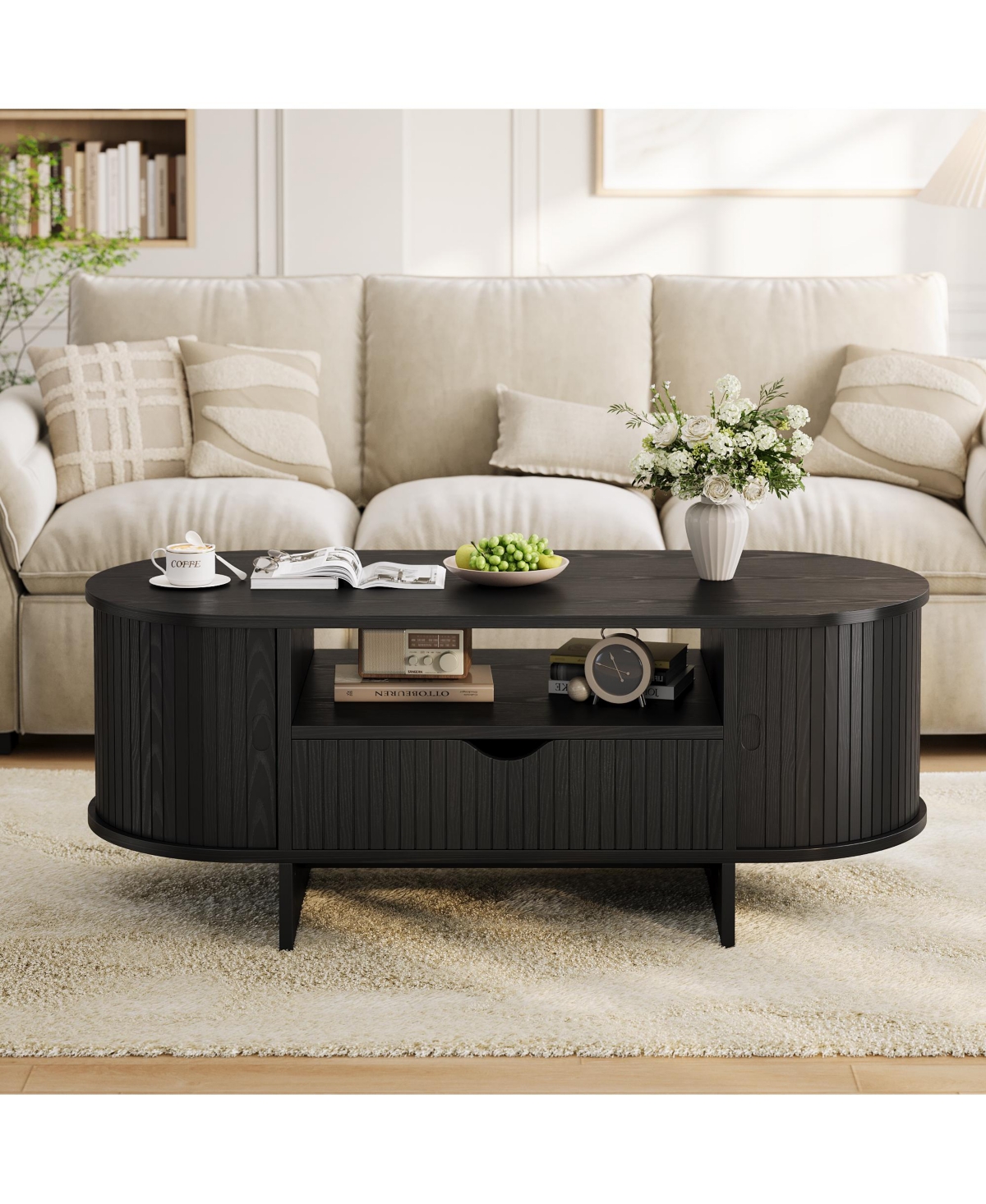homfan Wood Coffee Table Indoor Outdoor