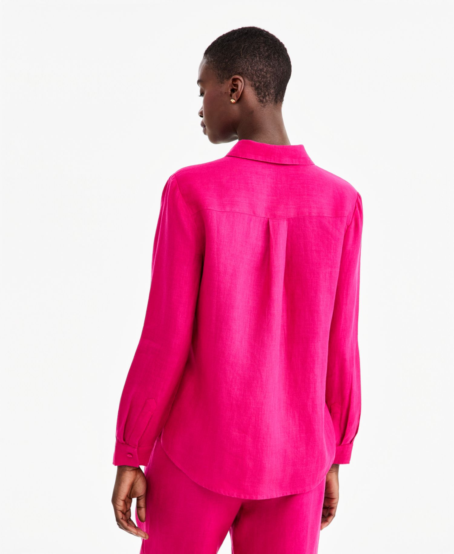 Petite 100% Linen Button-Front Shirt