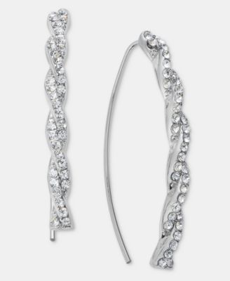 Pav&eacute; Twist Threader Earrings