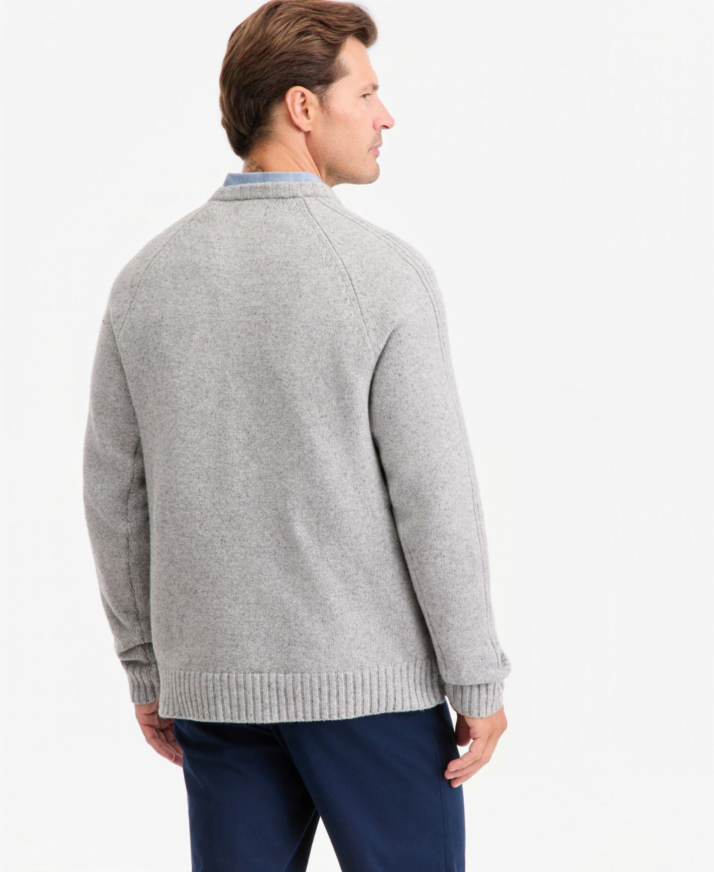Мужской свитер Club Room Donegal Crewneck, цвет: Morning Dove Hthr — фото 3
