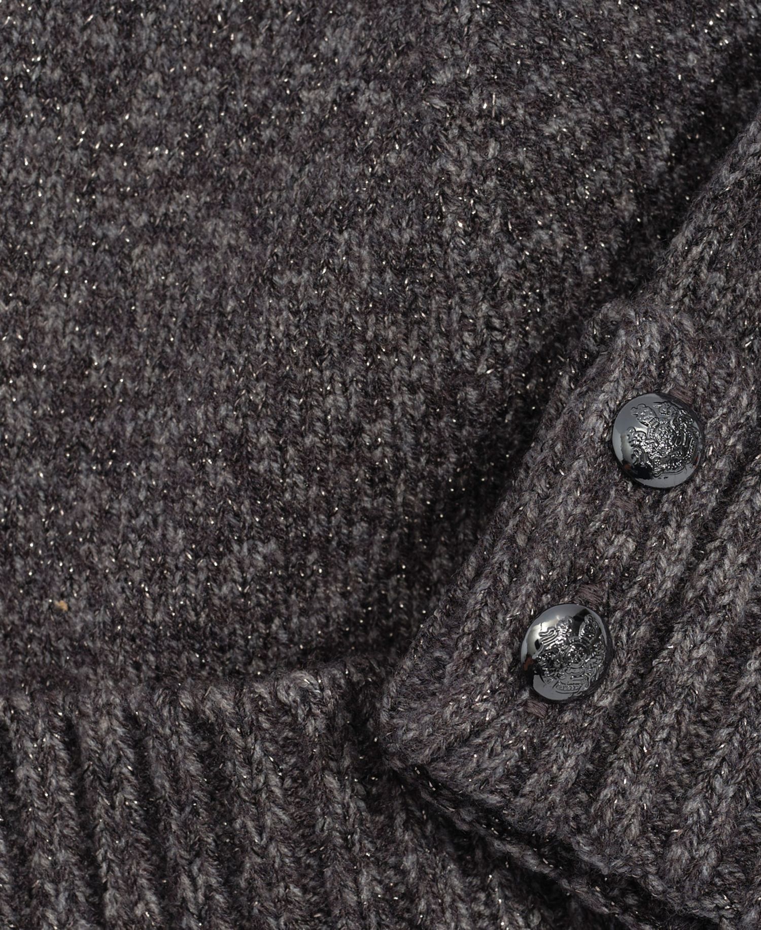 Metallic Two Button Knit Beanie