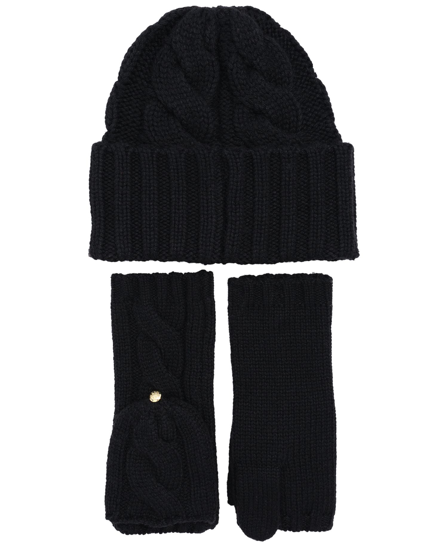 Cable Hat and Convertible Mitten Gift Set
