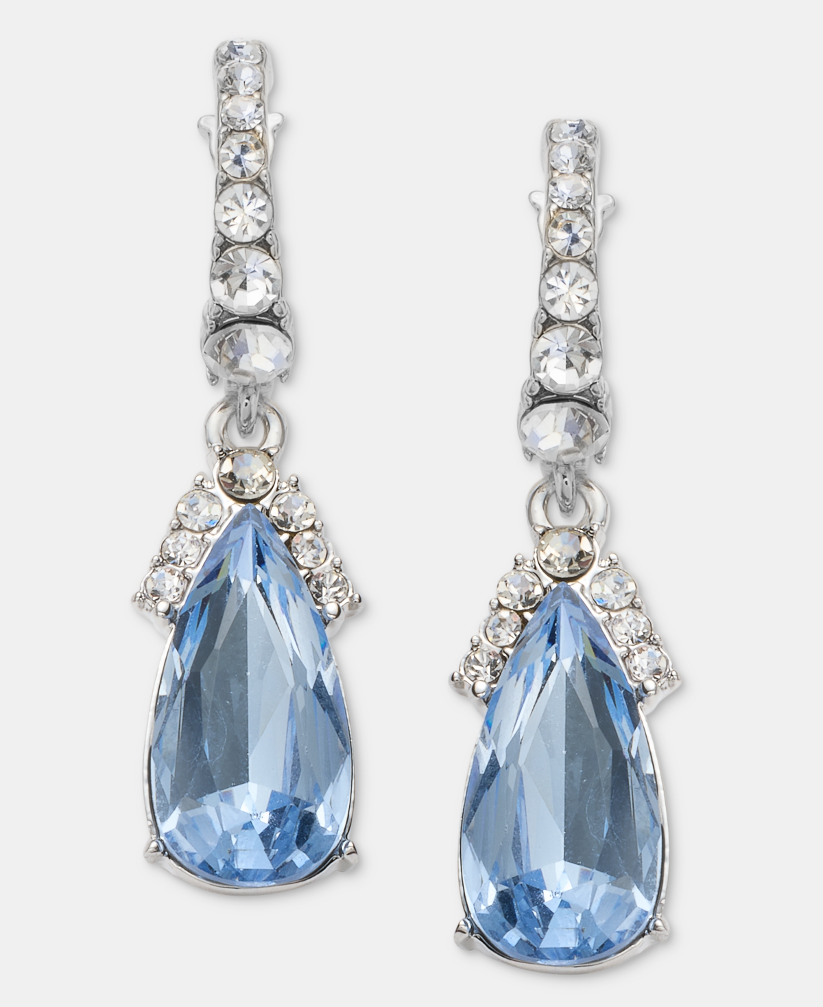 Givenchy Crystal Pear-shape Charm Hoop Earrings In Turq,aqua