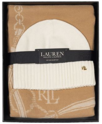 Equestrian Woven Scarf and Knit Beanie Set