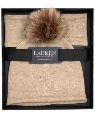 Texture Logo Headband and Beanie Set