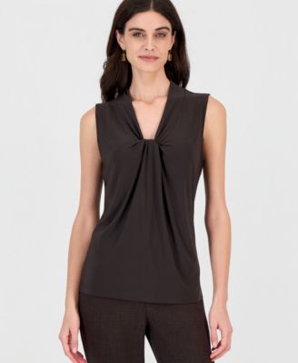 Women's Sleeveless Knot Neck Blouse