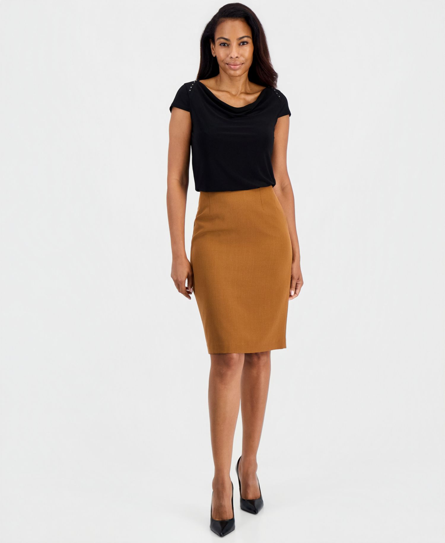 Women's Slim Pencil High-Waisted Knee-Length Skirt