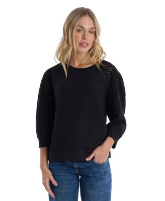 Women's Sleeve Eyelet Mix Tee