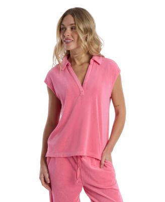 Women's Crochet Trim Polo Tee