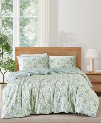 Olivia Floral 3-Piece Duvet Cover Set, Full/Queen