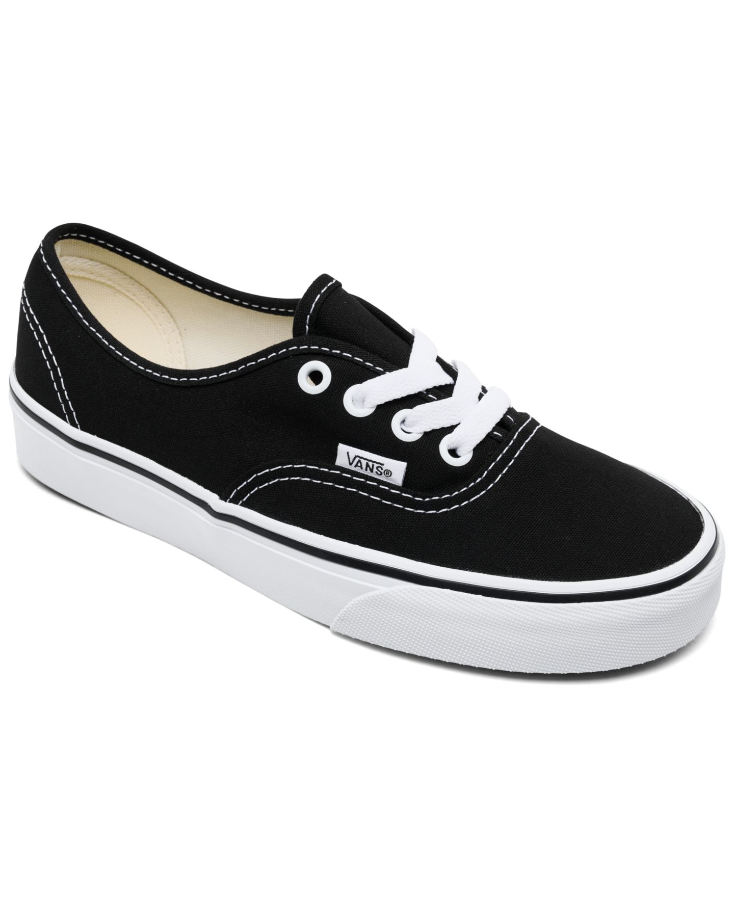 Кроссовки Vans Authentic Lifestyle Sneakers from Finish Line для мальчиков, цвет: Чёрный / Белый — фото 1