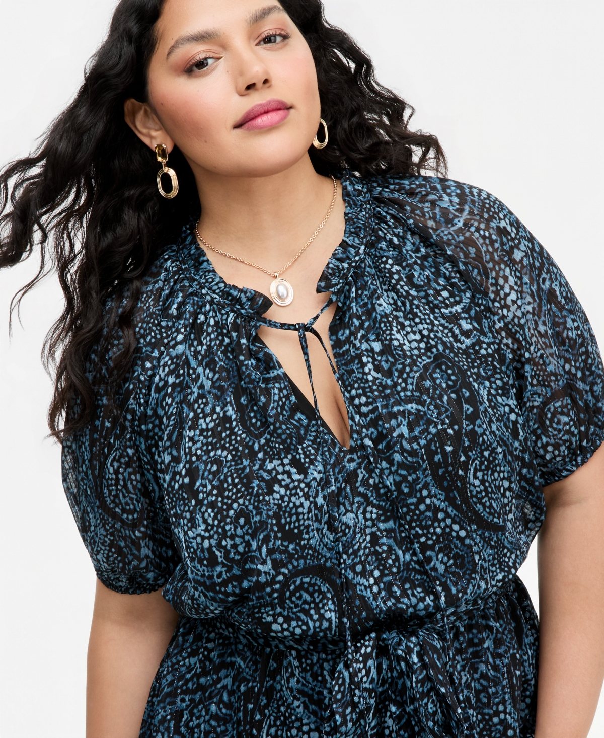 I.n.c. Plus Paisley Metallic High-Low Dress, Macy's Exclusive