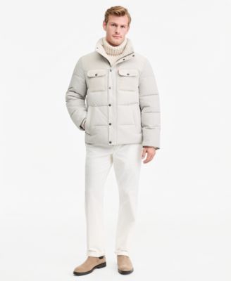 Men's Mixed-Media Puffer Jacket
