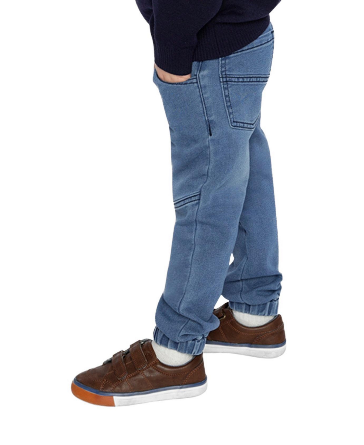 Deux par Deux Baby Unisex (0-24)months French Terry Denim Evolutive Pants Denim