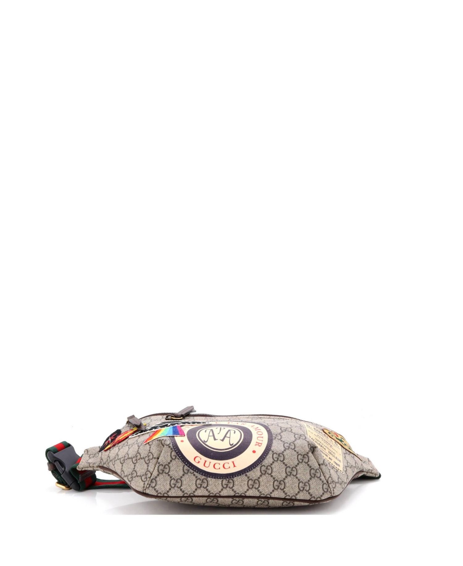 Courrier Zip Belt Bag GG Coated Canvas with Applique