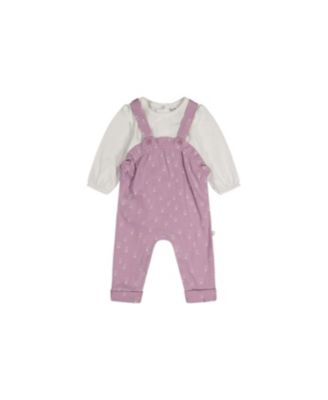 Baby Girl ( 3M to 24 M ) Cotton Onesie and Overall Set Floral Print