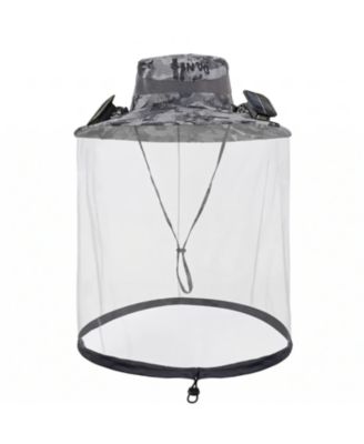 Solar Fan Hat with Mosquito Net, UPF 50+ Sun Protection and Dual Cooling Fans for Outdoor Activities