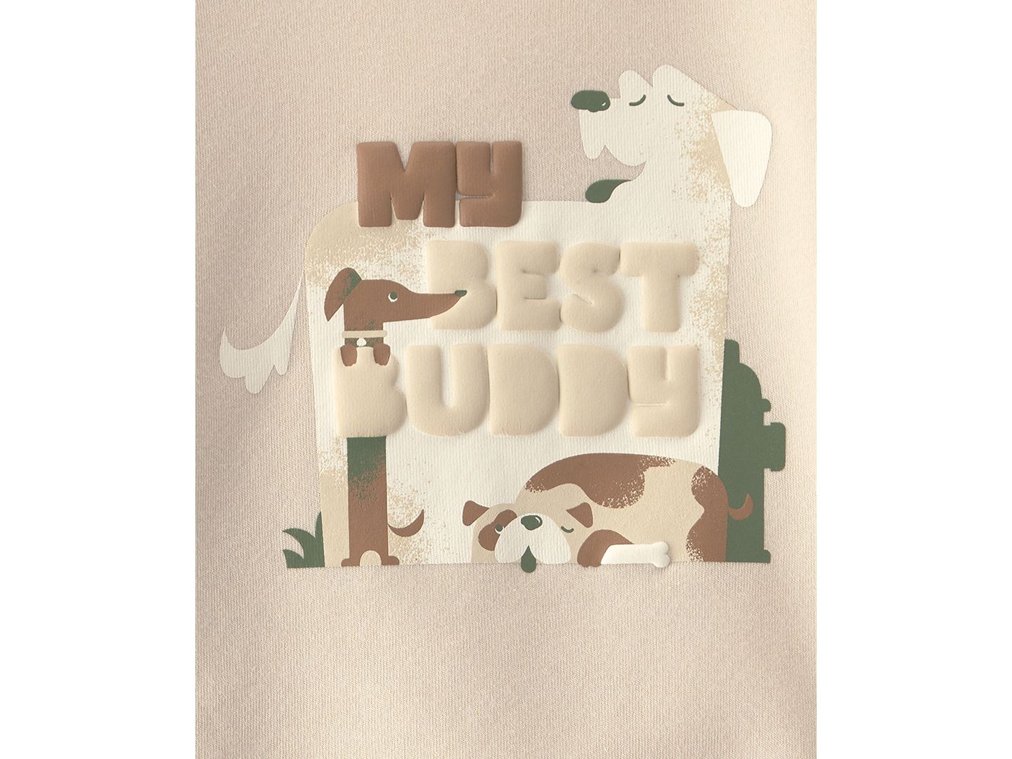 Детский флисовый комплект Carter's My Best Buddy для малыша: свитшот с собакой и брюки, цвет: Кремовый / Коричневый — фото 3
