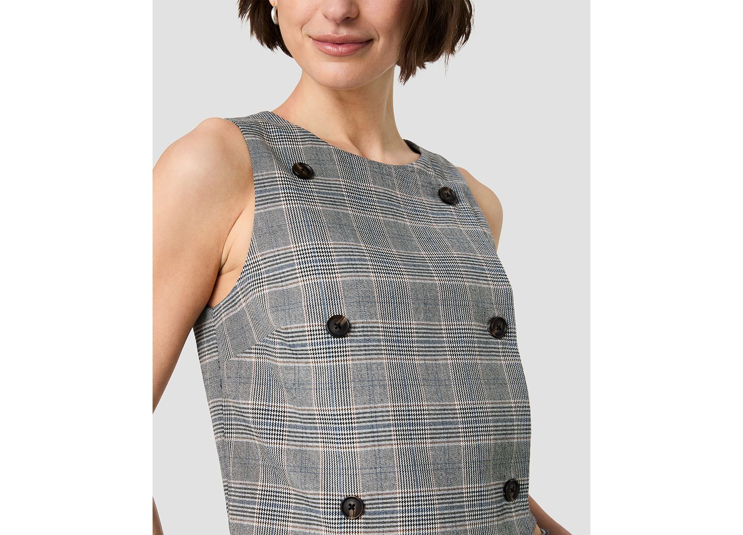 Women's Matteo Jewel Neck Sleeveless Button-Front Top