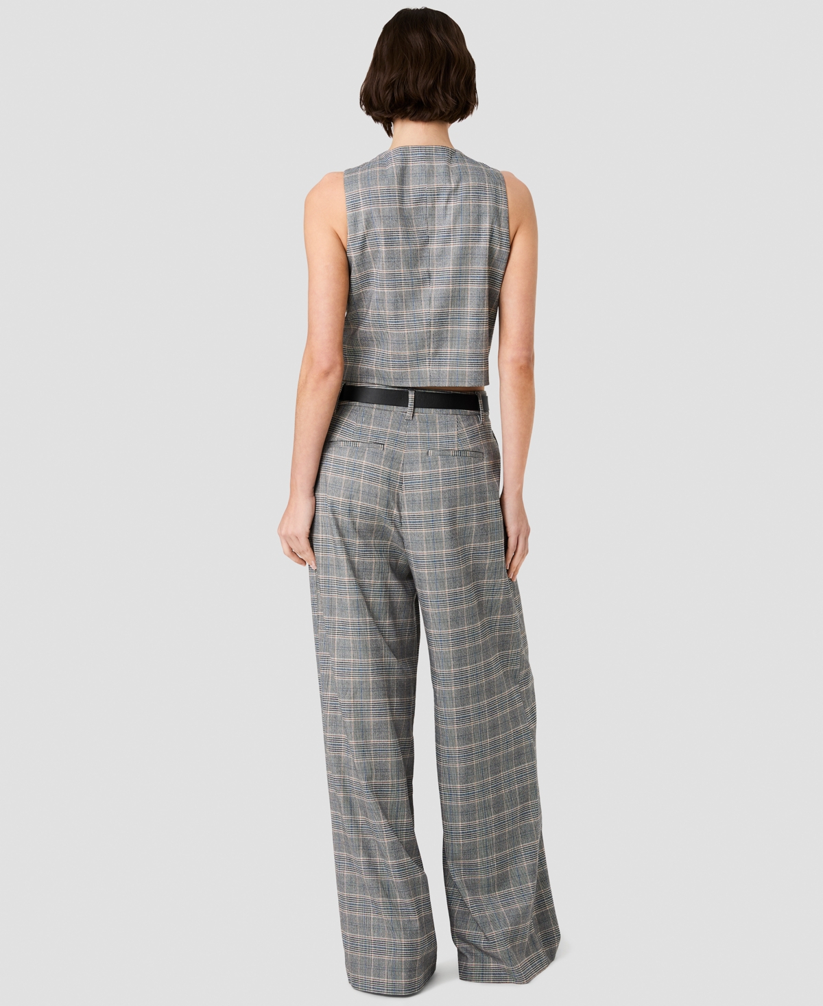 French Connection Women's Matteo Wide-Leg Plaid Trousers