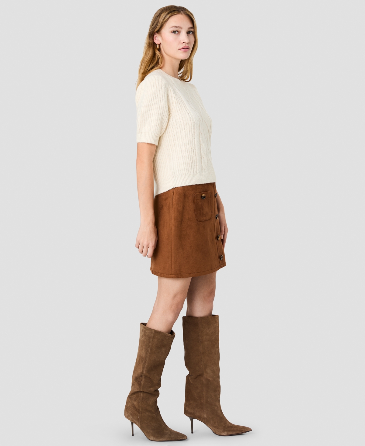 French Connection Women's Wesley Crewneck Short-Sleeve Sweater