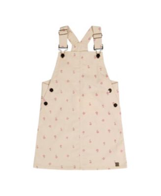 Girls (2T-5T) Corduroy Overall Dress Floral Print