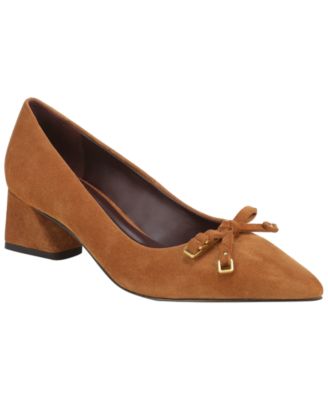 Women's Racer Suede Bow Pointed Toe Pumps
