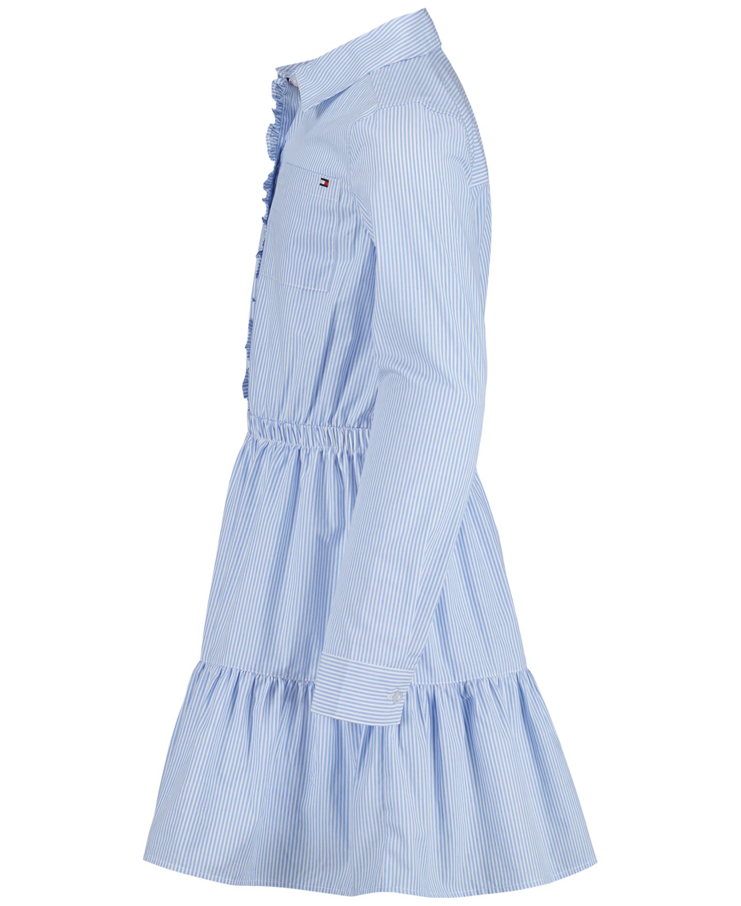 Платье Tommy Hilfiger Striped Long-Sleeve Shirt Dress для девочек, цвет: Белый — фото 6