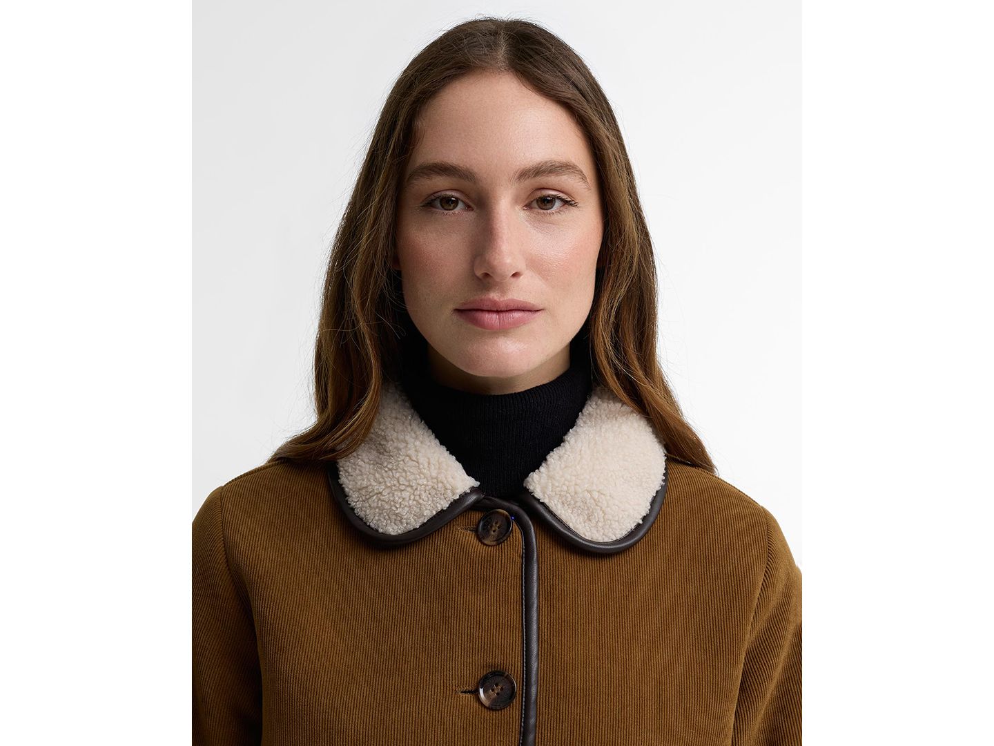 Женская куртка Barbour Penny Fleece, цвет: Рыжевато-коричневый / Экрю — фото 3
