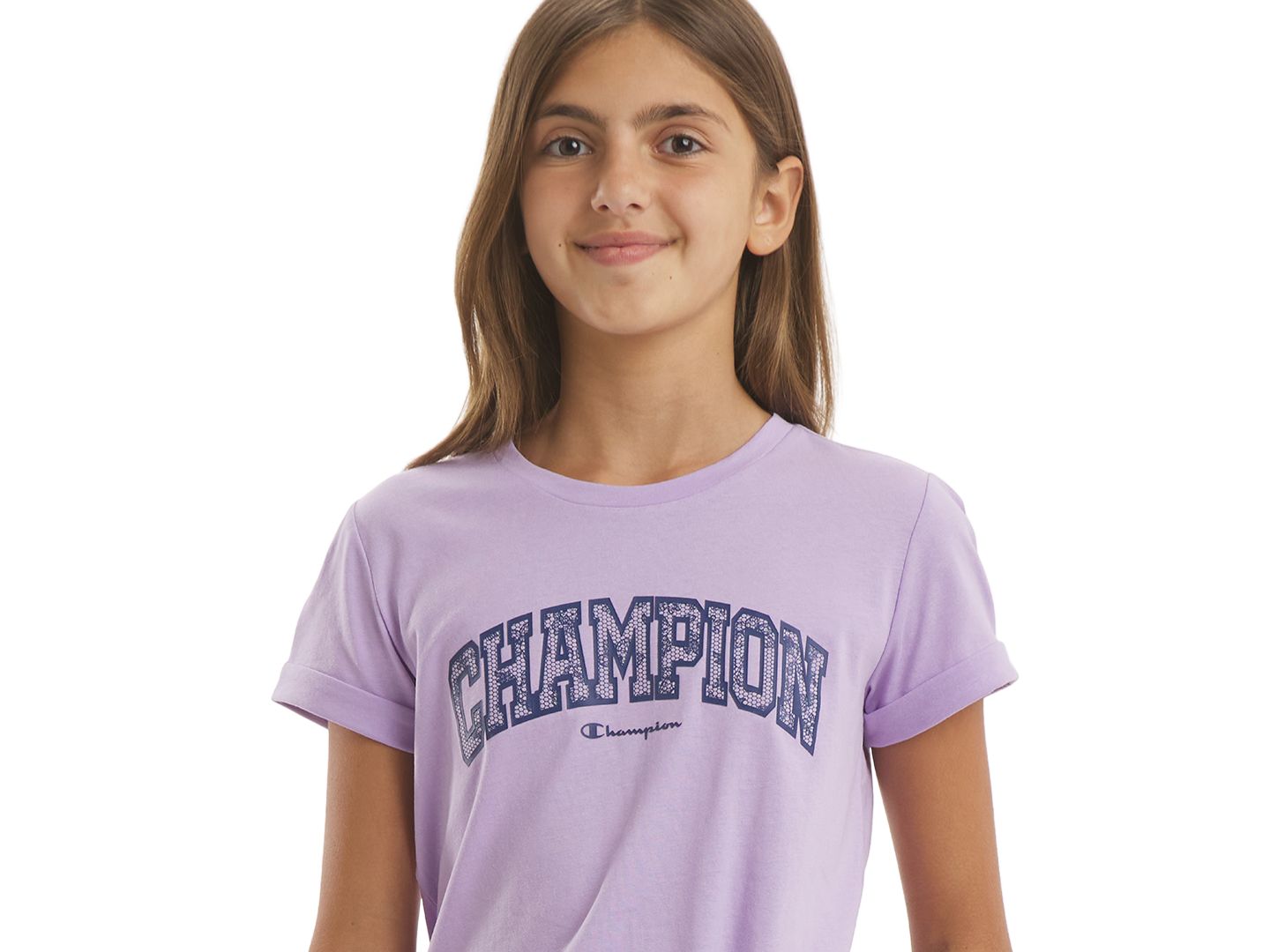 Футболка Champion Tie Front Graphic Short-Sleeve T-Shirt для девочек, цвет: Фиолетовый розовый — фото 3