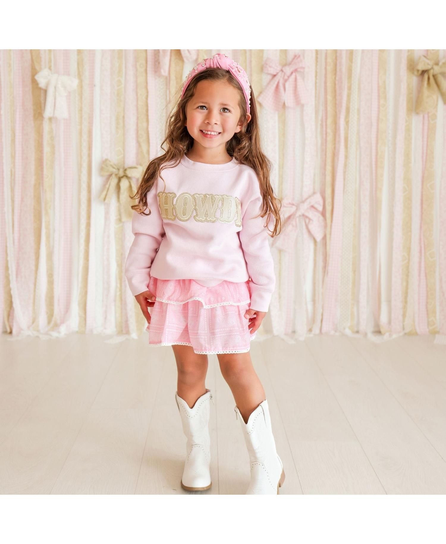 Girl's (5-8) Howdy Patch Western Sweatshirt